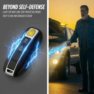 💥 75% OFF Father's Day Hot Sale! SUPTRUCK™ Voltax 75M Stun Keychain Flashlight ⚡ Tactical Self Defense Gift for Dad